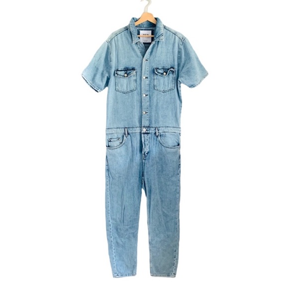 Zara Light Blue Denim Jumpsuit - Picture 2 of 14